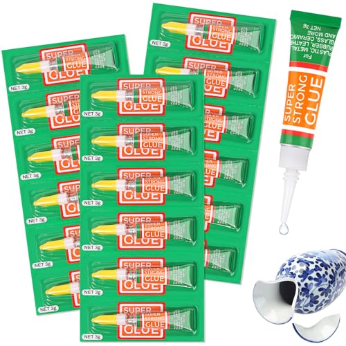 3g X 18 Pack Clear Superglue Instant Bonding, Strong Cyanoacrylate (CA) Super Glue Thick Viscosity Value Pack for Metal, Plastic, Wood, DIY Crafts Permanent Repair - style: 18 X 3G，New