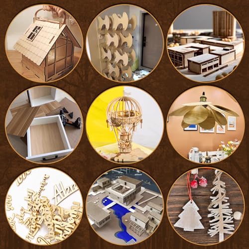 QSJQllo 24 Pack 12"x12"x1/8" Basswood Sheets, 3mm Basswood Plywood, Craft Wood, DIY Ornaments, Model Engraving, Architectural Models, Laser Cutting - color: 24Packs Basswood