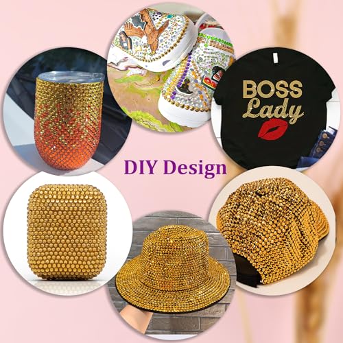 30000Pcs Resin Rhinestones for Bedazzling with Tweezers, Mine Gold Rhinestones for Crafting with B7000 Jewelry Glue for DIY Crafts Clothing Tumblers Shoes Fabric Nail Art - color: Gold, size: X-Large Pack + 1Pc Glue