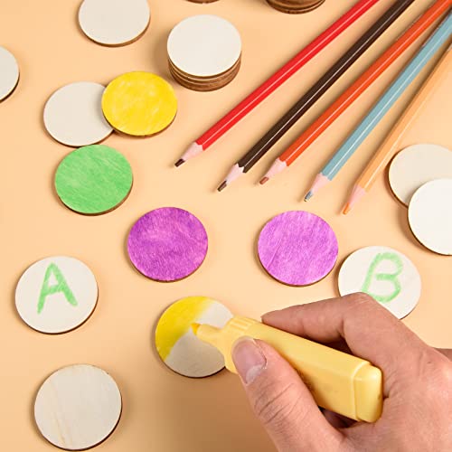 300 Pieces 1.5 Inch Unfinished Round Wood Slices Round Wooden Discs Wood Circles for Crafts Wood Blanks Rounds Cutouts Ornaments Slices for DIY Art Crafts Christmas Decorations - size: 1.5 Inch