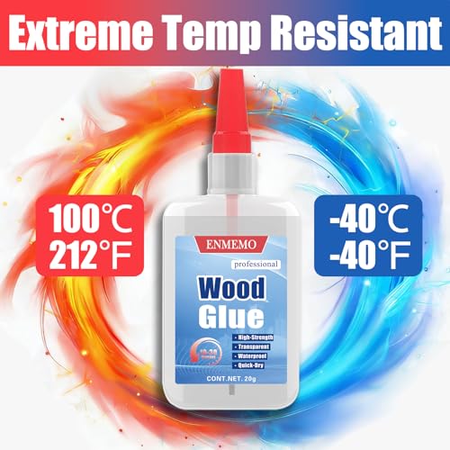 (2-in-1) Thick Wood Glue with Brush Applicator&Nozzle,Wood Crafts Repair