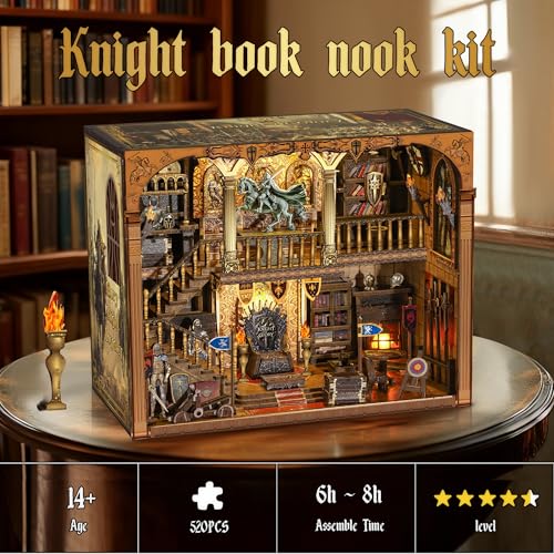 NookMaster Book Nook Kit, 3D Wooden Puzzle for Adults (Knight of Glory) - color: Knight of Glory