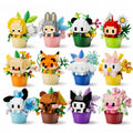 12 Pac Mini Building Block Flower Pot Set for Desk and Shelf Decor
