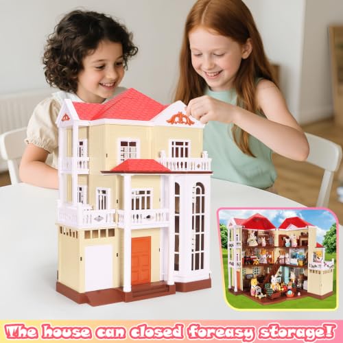 BananMelonBM Kid Toys Family Cozy Cabin Country Home Playset
