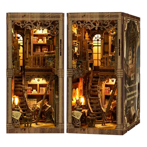 Book Nook Kit,Ancient Book Collection Room Miniature House kit,DIY Tiny House Doll for Adults Bookshelf for Family and Friends.（Ancient Book Collection） - color: Ancient Books