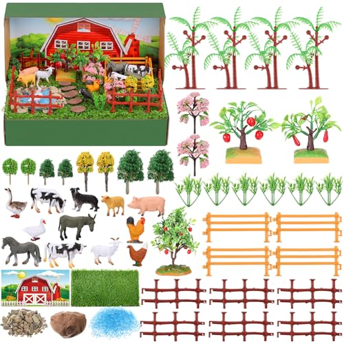 Teyva Daily 48 Pcs Farm Diorama Kit Habitat Project Box Set - color: Farm