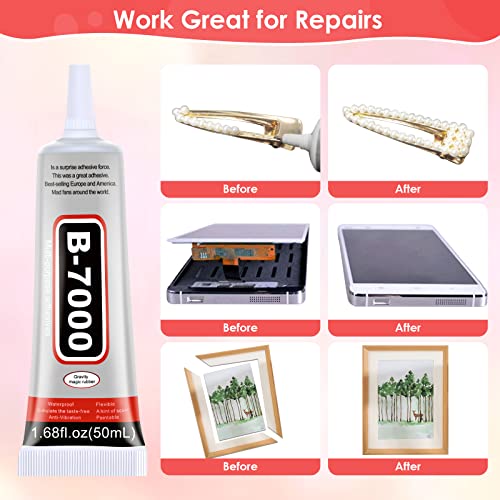 4 PCS 50ML B7000 Crafts Glue Super Adhesive, Multipurpose Clear Glue for DIY Jewelry Beads Fabric Cloth Nail Art Shoes Screen Repair - style: 4 x 50ml