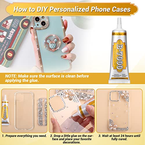 B7000 Fabric Glue with Precision Tips, Upgrade Industrial Strength Adhesive B-7000 Glue Clear for Jewelry Crafts DIY, Metal, Stone, Rhinestone Gems Gel, Glass, Fabric, Cell Phone Repair (50 ML) - color: 1 x50ML/ 2.1fl oz