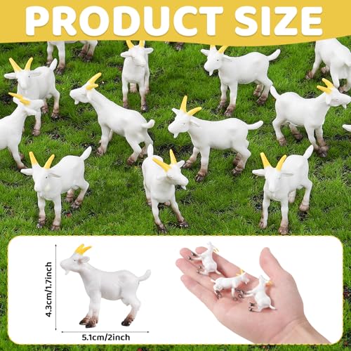 50 Pcs Miniature Goat Figurines Animal Figurines Set Plastic Realistic Mini Resin Lamb for Micro Landscape Fairy Garden Decor DIY Props - color: Goat