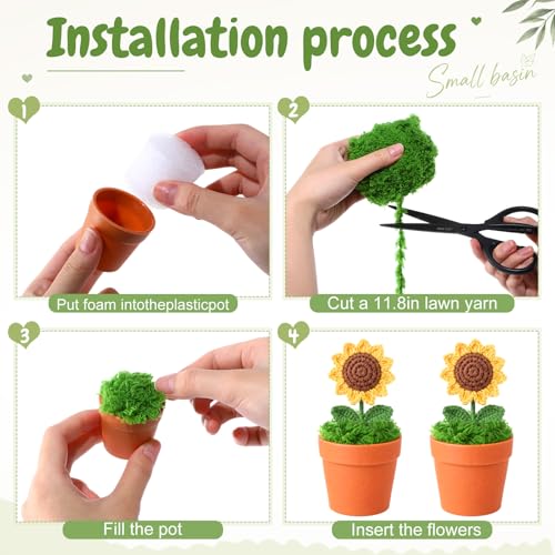 50 Sets Mini Knit Plants DIY Craft