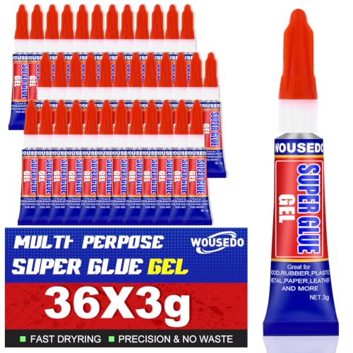36 x 3g Super Glue Gel, Quick Dry, Thick Formula, All-Purpose Instant Bond - size: Gel