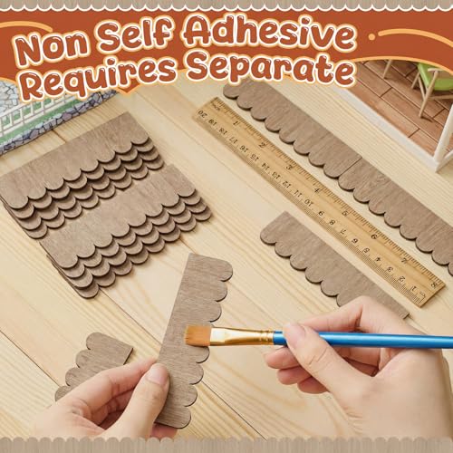 Wenqik 100 Strips Dollhouse Roof Shingles, Light Brown - color: Light Brown