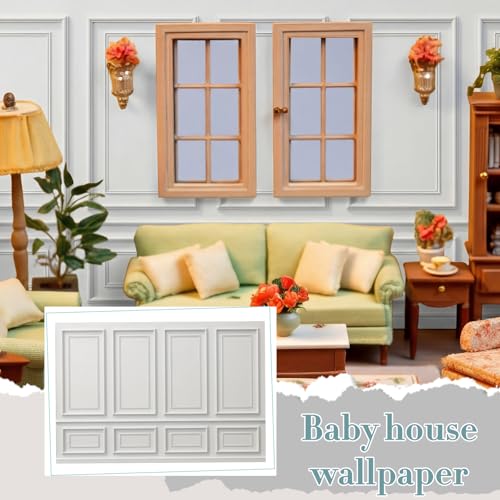 Flutesan 12 Pcs Miniature Dollhouse Wallpaper, Vintage Artistic - style: Vintage Artistic