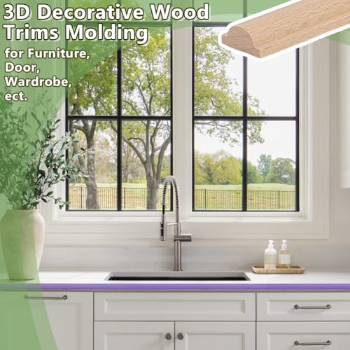 OLYCRAFT 25Pcs 3D Decorative Wood Trim Molding Cylinder Unfinished DIY Trims Wooden Trim Molding 15.8 Inch Decorative Bobbin Wood Trims for Home Wall Door Border Ceiling Cabinet Window - style: Cylinder