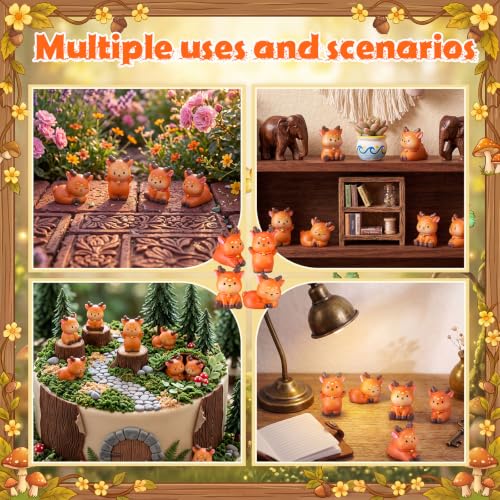 Geelin 60 Pcs Mini Resin Deer Figure Bulk Miniatures Animal Figurine - style: Deer