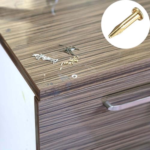 Tiny Wooden Nails for DIY Craft Projects, Antique Drawer Repairing, Mini Boxes Decorative Accessories[Set of 200pcs] (1×6mm, Gold) - color: Gold, style: 1*6mm