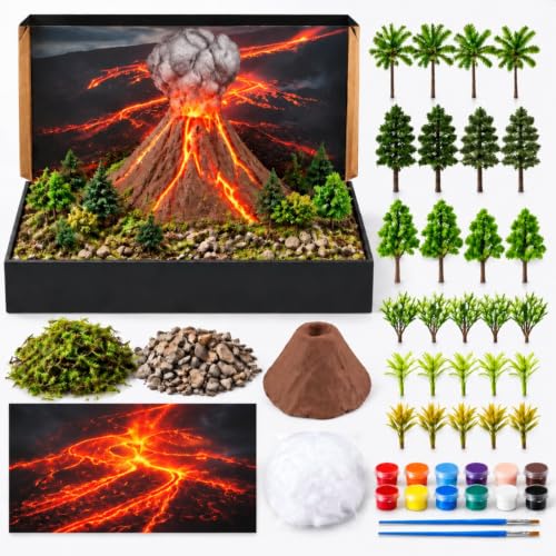 Teyva Daily 48 Pcs Volcanic Diorama Kit Project Box Set DIY Volcanic - color: Multicolor
