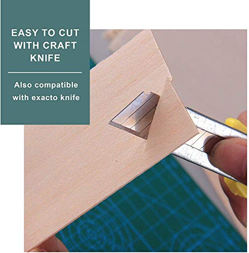 Balsa Wood Sheets 1/8" Inch Thick 12" x 4" Unfinished Wooden Board by Craftiff (5 Pack)