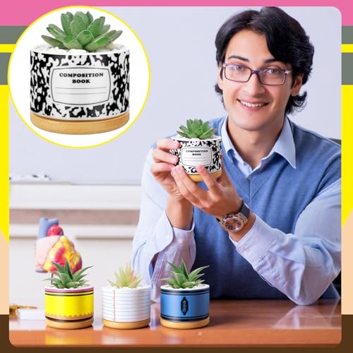 6 Pcs Christmas Teacher Gifts Mini Ceramic Succulent Plant Pot, Classic - style: Classic