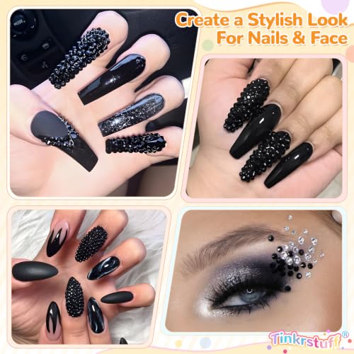 TINKRSTUFF 36000Pcs Black Rhinestones Bedazzling Kit - color: Black, size: Large Pack with Glue