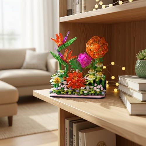 FANTASY&Co. Blossoms in Profusion Floral Building Ornament | Excellent Choice for Family Activities & Decor | Compatible with Major Brands | Ideal Festival Gift for Mom & Family (461 Pcs) - style: Blossoms in Profusion