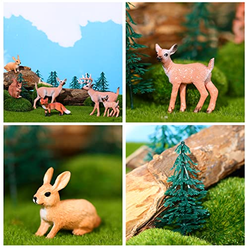 Zomiboo 21 Forest Animals Figurines Deer Hunting Cake Decorations