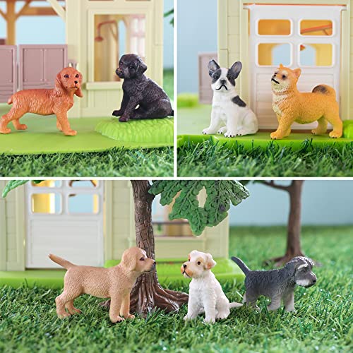 Toymany 12PCS Mini Dog Figurines – Realistic Hand-Painted Plastic Puppy Figures, Lifelike Animal Toy Set for Kids, Perfect Cake Toppers & Birthday for Boys Girls 3+ - style: A-Dogs