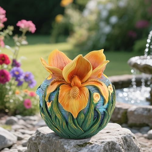 Colorful Abstract Resin Flower Pots Van Gogh Starry Night Unique Plant Pots - color: Starry Night Flowers