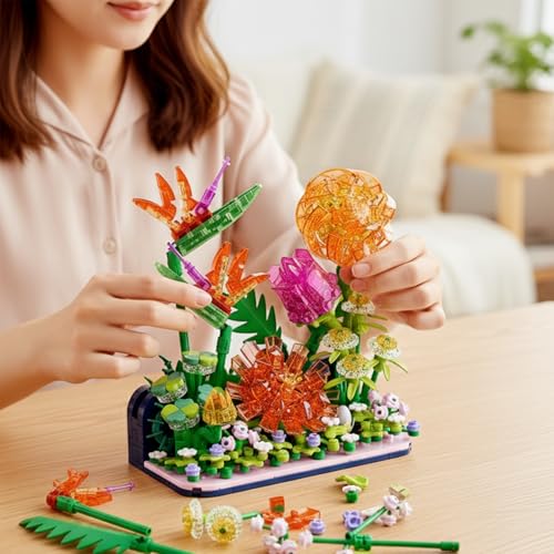 FANTASY&Co. Blossoms in Profusion Floral Building Ornament | Excellent Choice for Family Activities & Decor | Compatible with Major Brands | Ideal Festival Gift for Mom & Family (461 Pcs) - style: Blossoms in Profusion
