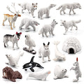 EOIVSH 18PCS Arctic Animal Figures, Realistic Polar Animal Toys Figurines for Kids Toddlers, Plastic Ocean Sea Creatures Figures with Arctic Fox Wolf Snowy Owl Polar Bear Reindeer Bluga Whale - style: 18 PCS
