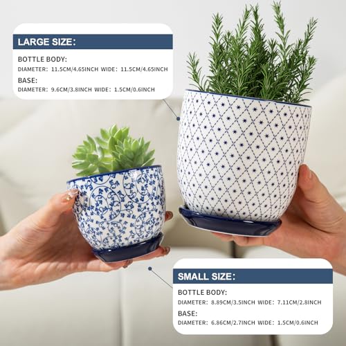 4.6 Inch Ceramic Small Succulent Planter Pots Set of 4 - size: 4.6 Inch