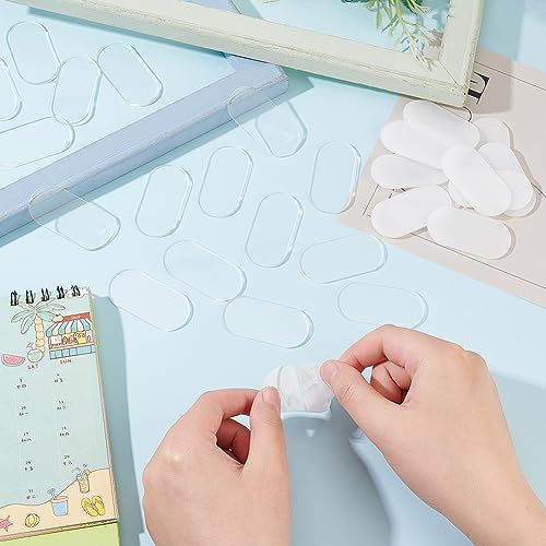 FINGERINSPIRE 30 Pcs Clear Miniature Bases 1x2inch Acrylic Mini Oval Base - color: 30 Pcs - Oval