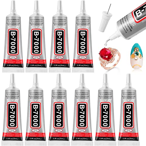 10 Pcs 25ml B7000 Glue Clear Adhesive Jewelry Bead B-7000 Glue for Jewelry Rhinestone DIY Cell Phone Repair Clothes Glass Metal Stone Beads Wooden Small Part Item