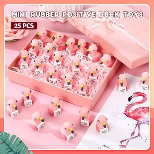 Gejoy 25 Pcs Mini Rubber Flamingo Toys Positive Mini Flamingos Figures - style: Flamingo