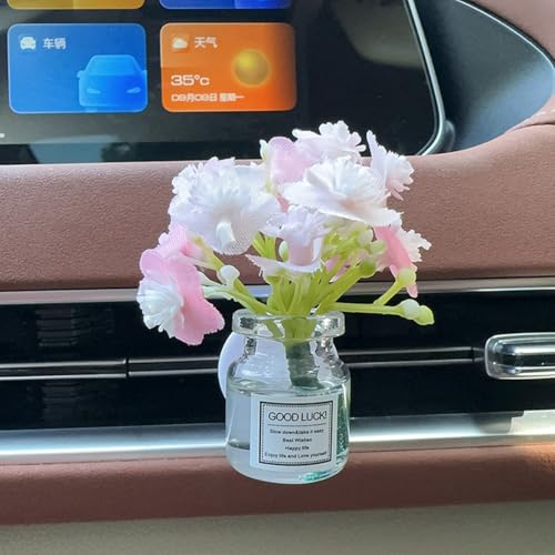 Set of 4 Cute Flower Bouquet Car Air Freshener Vent Clips, Mini Artificial Flowers for Car Air Vent Decoration, Auto Interior Dashboard Ornament Accessories - color: Mixed