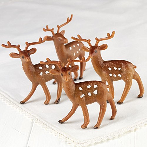 Factory Direct Craft Group of 12 Plastic Standing Brown Deer for Christmas Villages and Everyday Crafting (2 1/2 Inch) - color: Brown Deer (12pk) Style 2, size: Package of 12