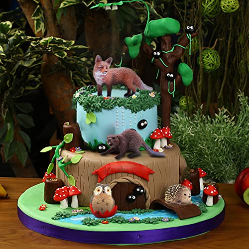 SIENON 18Pcs Mini Forest Animals Figures Assorted Cute Woodland Toys - color: 18pcs Woodland Animals