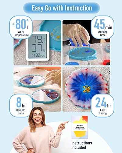 Nicpro 64 Ounce Crystal Clear Epoxy Resin Kit, Food Safe Resin - size: 64oz