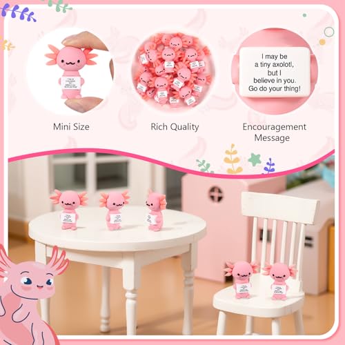 Gejoy 25 Pcs Mini Rubber Axolotl Toys Positive Mini Axolotls Figures - style: Axolotl