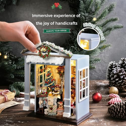 CUTEROOM DIY Miniature House Building Kit for Adults with LED Lights - Realistic Mini Dollhouse Model & Wooden Furniture, Creative Craft Kit for Home Decor Gift- Joyful Gatherings - style: Joyful Gatherings