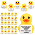 Gejoy 25 Pcs Mini Rubber Duck Toys Mini Duck with Message Positive Figures - style: 5 Messages Duck