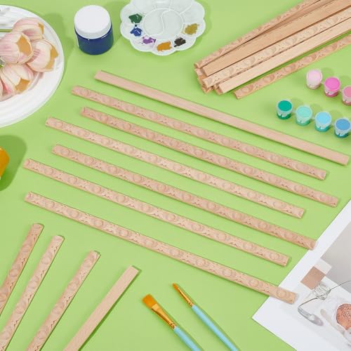 OLYCRAFT 25Pcs 3D Decorative Wood Trim Molding 15.8 Inch Unfinished DIY Trims Bead Pressed Thread Half Wooden Trim Molding Decorative Wood Trims for Home Wall Door Border Ceiling Cabinet Window - style: Bead Pressed Thread