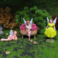 Miniature Garden Fairy Figurines Set, 4 Piece Fairy Garden Accessories with Flower Chair, Cute Fairies Gifts for Outdoor Fairy Garden Decor - style: Fairie Set of 4