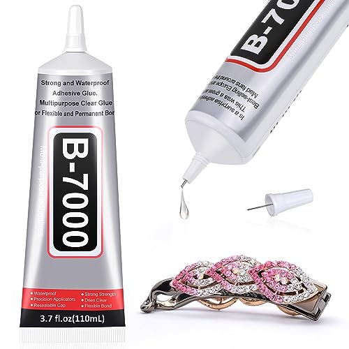 B-7000 Rhinestones Craft Glue, 110ML Clear Adhesive with Precision Tips for DIY Art, Fabric, Cell Phones, Metal, Jewelry Making - style: 1 x 110ml