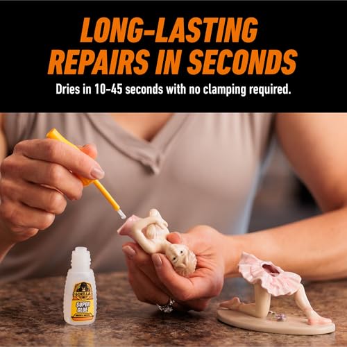 Gorilla Super Glue with Brush & Nozzle Applicator, Clear, 12 g, 2-Pack - size: 2 - Pack