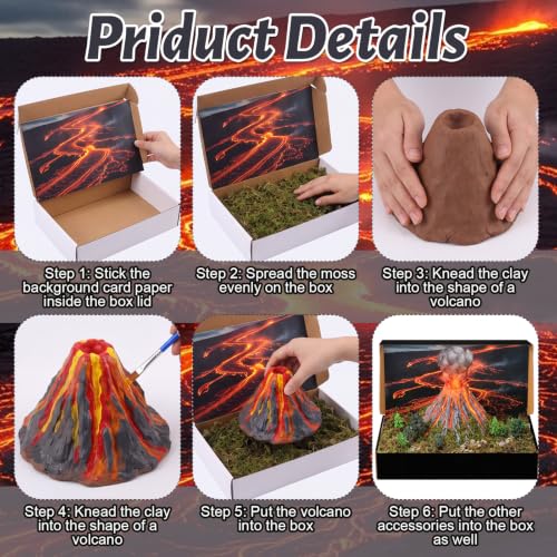 Teyva Daily 48 Pcs Volcanic Diorama Kit Project Box Set DIY Volcanic - color: Multicolor