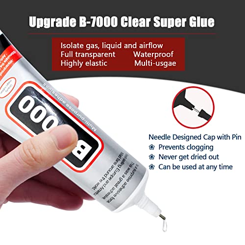 8pcs x15ML B7000 Jewelry Rhinestones Glue, B-7000 Clear Super Glue Transparent Industrial Adhesive for Phone Repair Jewelery Making Crafts Gem Fabric Metal Nail Art Stone Wood Glass - style: B7000 8pcs x 15ml