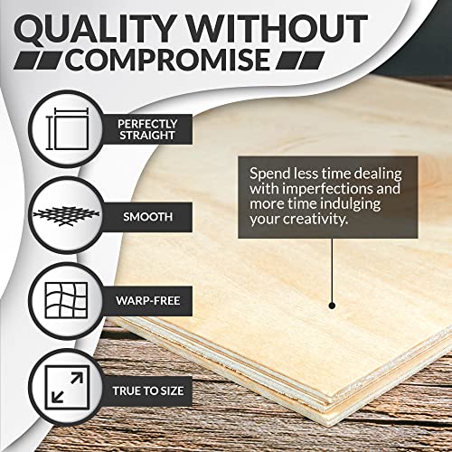 Basswood Sheets for Crafts - 10 Pack - 12 x 12 x 1/16 Inch - 1.5mm Thick Plywood Sheets with Smooth Surfaces - Bass Wood for Laser Cutting, Wood Burning, Architectural Models, Staining, Drawing - color: Basswood Pack of 10