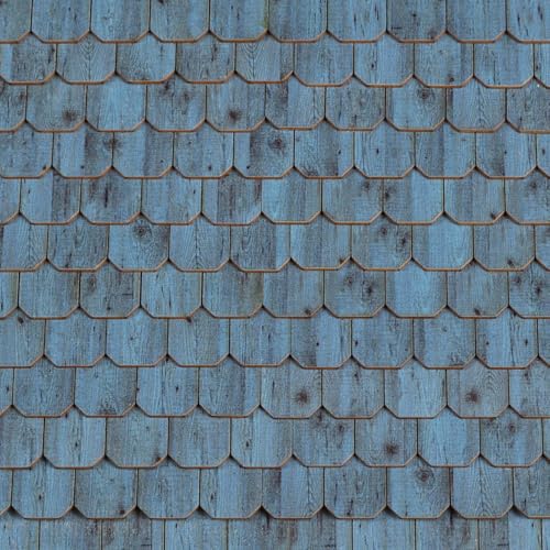 Wooden Roof Shingle Strips for 1:12 Scale Dollhouse Roof - color: Aged Wood Blue