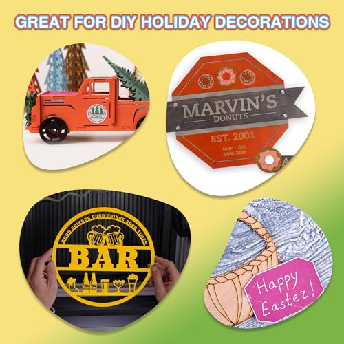7 Pack Colored Plywood Sheets, 12 x 12 x 1/8 Inch, Rolling Paint Process with Bright Colors, 3mm Plywood for Laser Cutting, Wood Burning and DIY Wood Crafts - 7 Colors - color: Rainbow 7-Pack, size: 1/8" x 12" x 12"